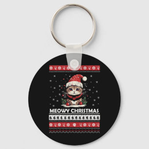 Llavero Meowy Catmas Cat Santa Navidades Kitten Xmas Fea
