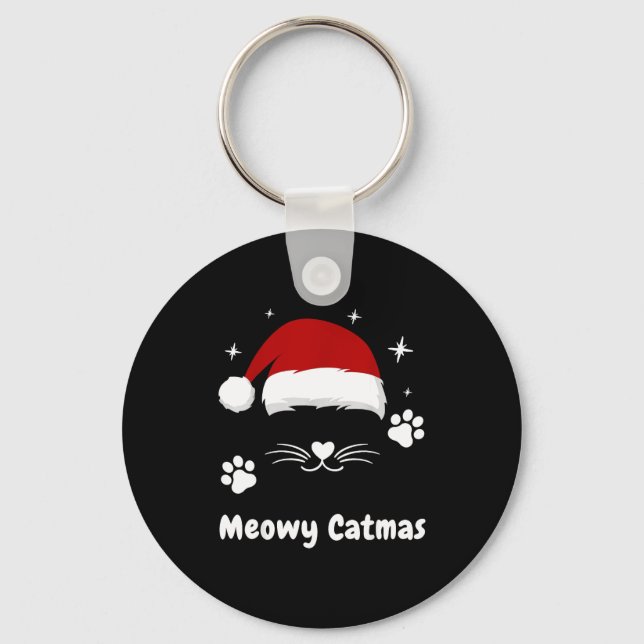 Llavero Meowy Catmas Cute Kitten Cats Santa Hat Christmas  (Anverso)
