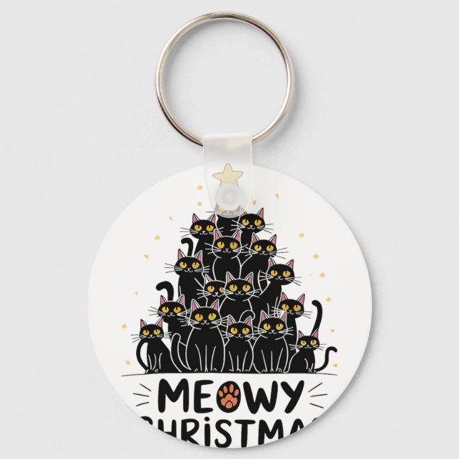 Llavero Meowy Navidades Gatos Árboles Niños Chicas Meowy (Anverso)