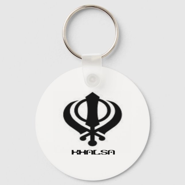 Llavero Mercadería de diseño Punjabi Khanda Sikh Khalsa (Anverso)