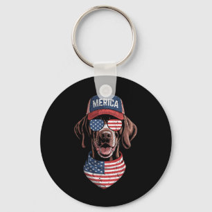 Llavero Merica Gsp Dog 4 De Julio Bandera Estadounidense U