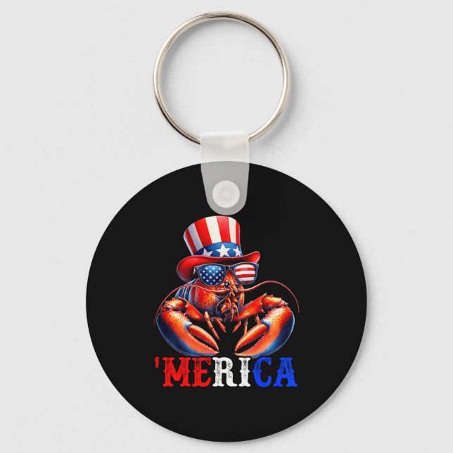 Llavero Merica Lobster Patriotic 4th Of July Funny Kids Me (Anverso)