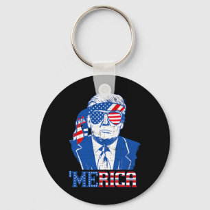Llavero Merica Trump Feliz 4 De Julio Bandera Norteamerica