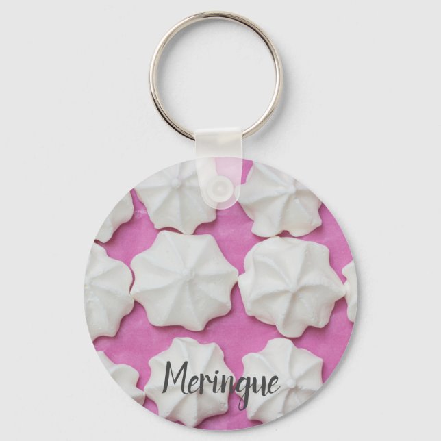 Llavero Meringues en regalo de papel rosa (Anverso)