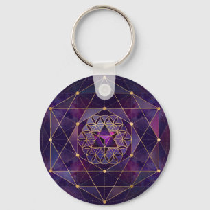 Llavero Merkabah en la flor de la vida - Geometría sagrada