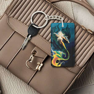 Llavero Mermaid Dragon Fantasy Blue