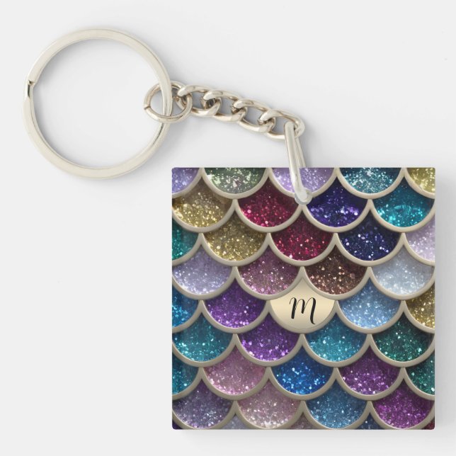 Llavero Mermaid Glam Purpurina Scales (Frente)