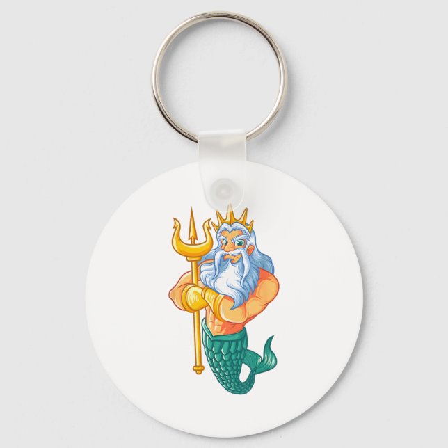 Llavero Mermaid Security Shirt _ Funny Merman Swimming Gif (Anverso)