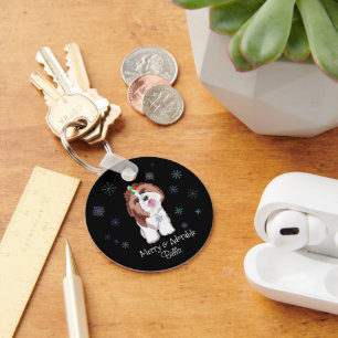 Llavero Merry & Adorable Shih Tzu con placa de identificac