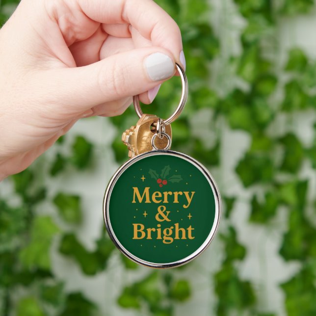 Llavero Merry & Bright Christmas Quote (Mano)