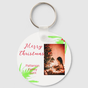 Llavero Merry Bright Navidades agregan nombre de familia a