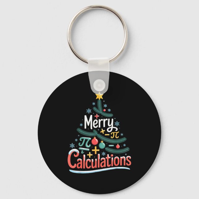 Llavero Merry Calculations Funny Math Teacher Christmas  (Anverso)