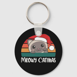 Llavero Merry Catmas Funny Cat Navidades Pun Keychain