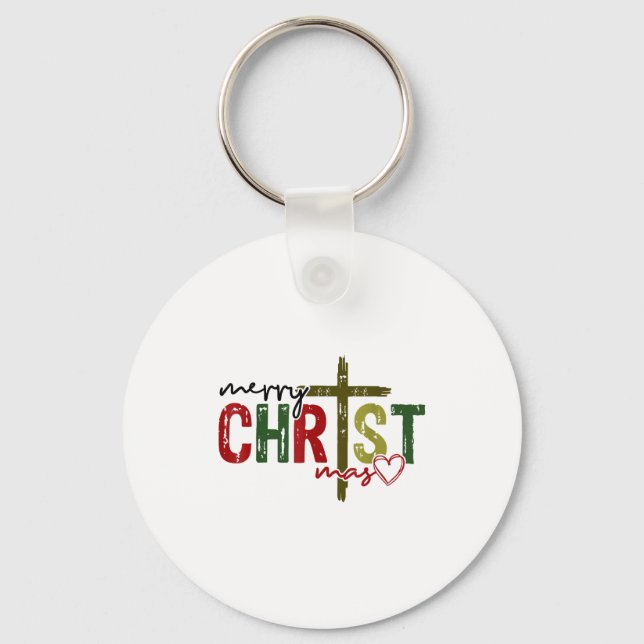Llavero Merry Christ Mas Faith Cross Religious Christmas Q (Anverso)