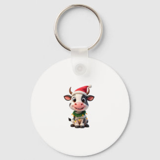 Llavero Merry Christmas Cow Santa Christmas Lights Cow Xma
