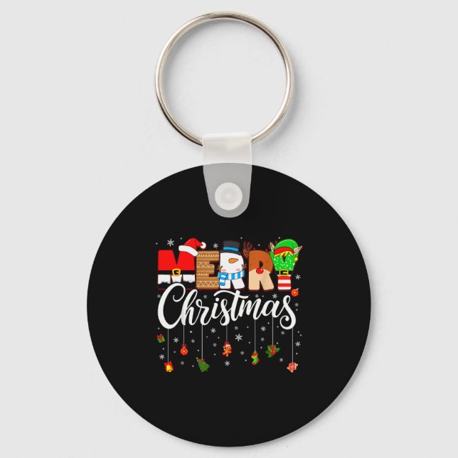 Llavero Merry Christmas Family Matching Pajamas Xmas Men W (Anverso)