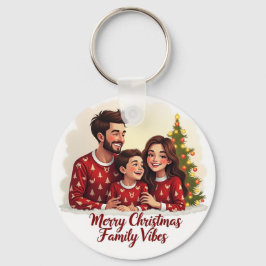 Llavero Merry Christmas Family Vibes Keychain