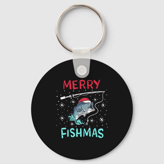 Llavero Merry Christmas Fishmas Funny Fishing Fish Gift Pr (Anverso)