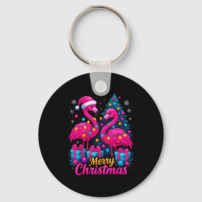 Llavero Merry Christmas Flamingo Xmas  (Anverso)