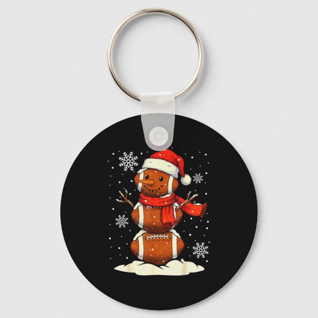 Llavero Merry Christmas Football Snowman Holiday Srts Xmas (Anverso)