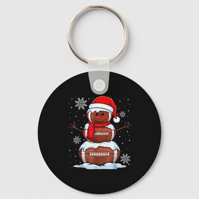 Llavero Merry Christmas Football Snowman Holiday Srts Xmas (Anverso)