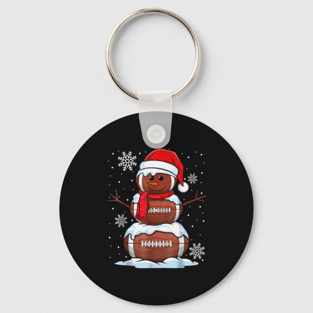 Llavero Merry Christmas Football Snowman Holiday Srts Xmas (Anverso)