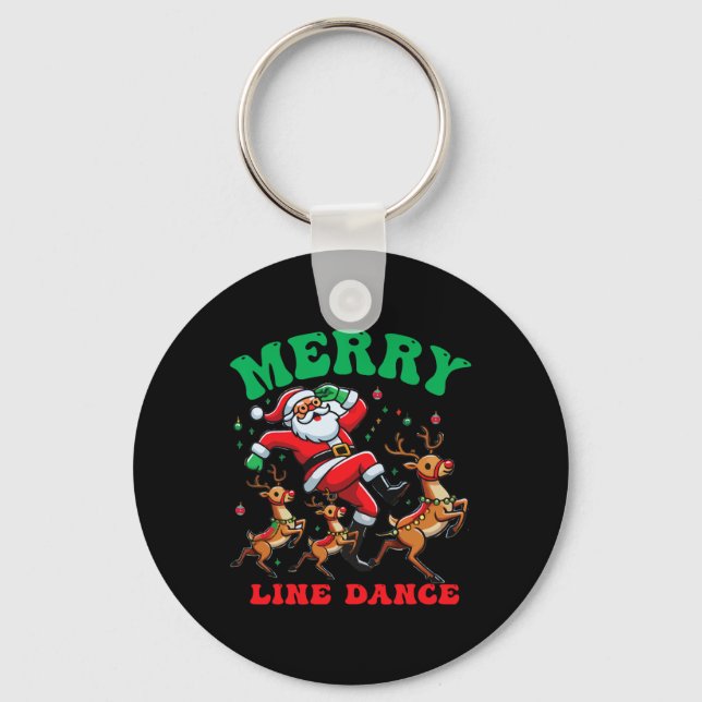 Llavero Merry Christmas Line Dance Line Dancing Santa y (Anverso)