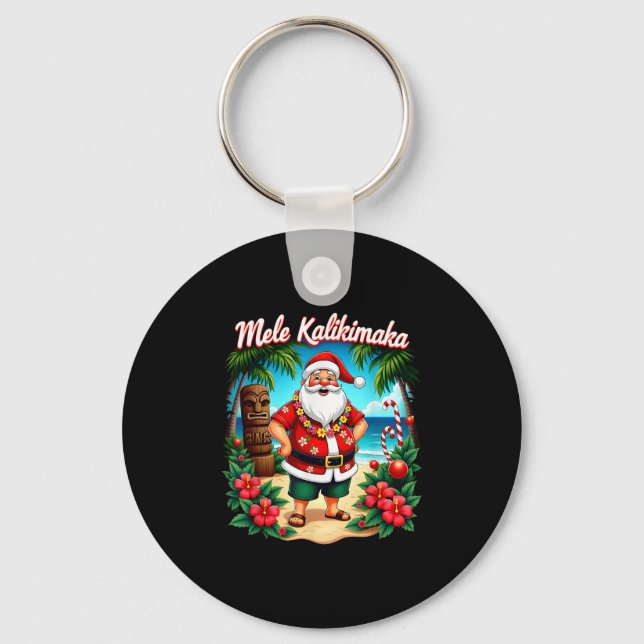 Llavero Merry Christmas Mele Kalikimaka Trocal Hawaiian Sa (Anverso)