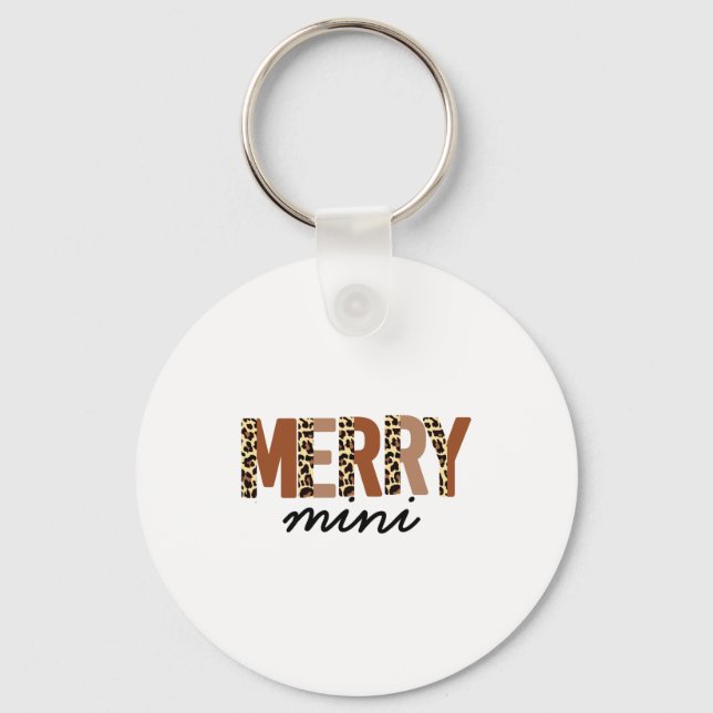 Llavero Merry Christmas Modern Color Block Leopard Boho  (Anverso)