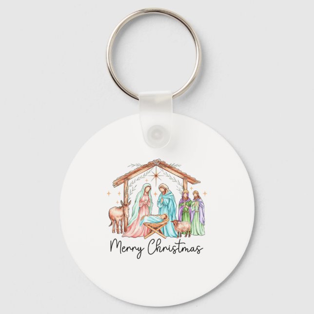 Llavero Merry Christmas Nativity Scene North Star Baby Jes (Anverso)