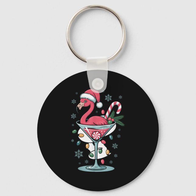 Llavero Merry Christmas Nk Flamingo Wine Drinking Lights X (Anverso)