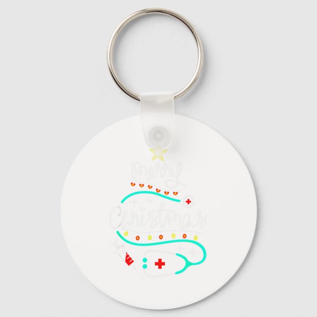 Llavero Merry Christmas Nurse Doctor Stethoscope Christmas (Anverso)
