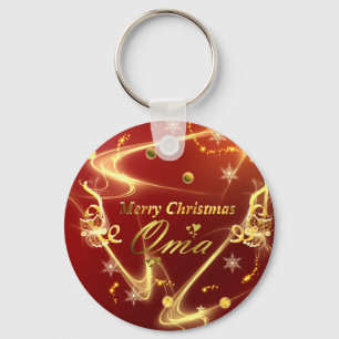 Llavero merry christmas oma  red and gold