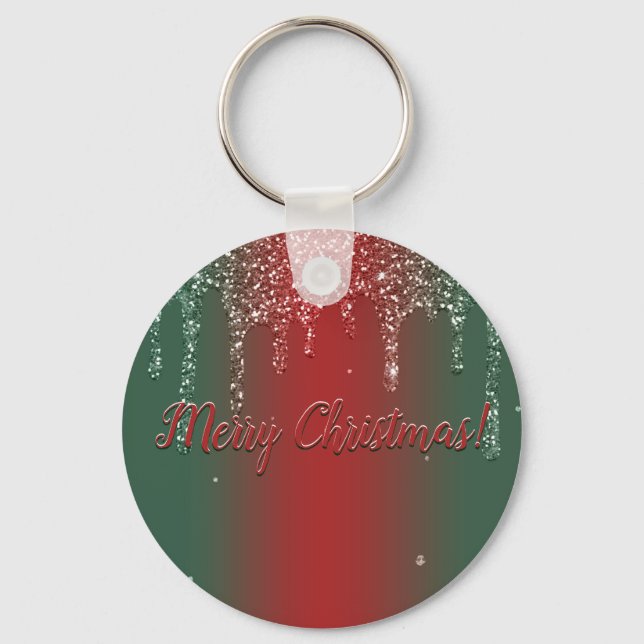 Llavero Merry Christmas personalize Button Keychain (Anverso)
