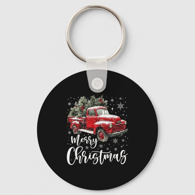 Llavero Merry Christmas Red Truck Family Matching Christma (Anverso)