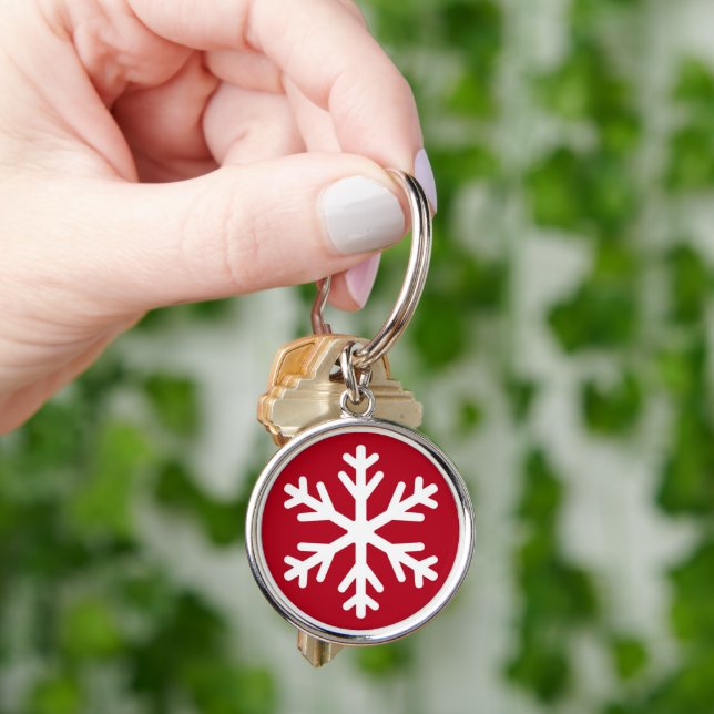 Llavero Merry Christmas Snowflake Holiday Winter (Mano)
