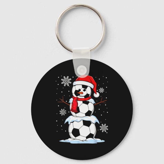 Llavero Merry Christmas Soccer Snowman Holiday Srts Xmas P (Anverso)