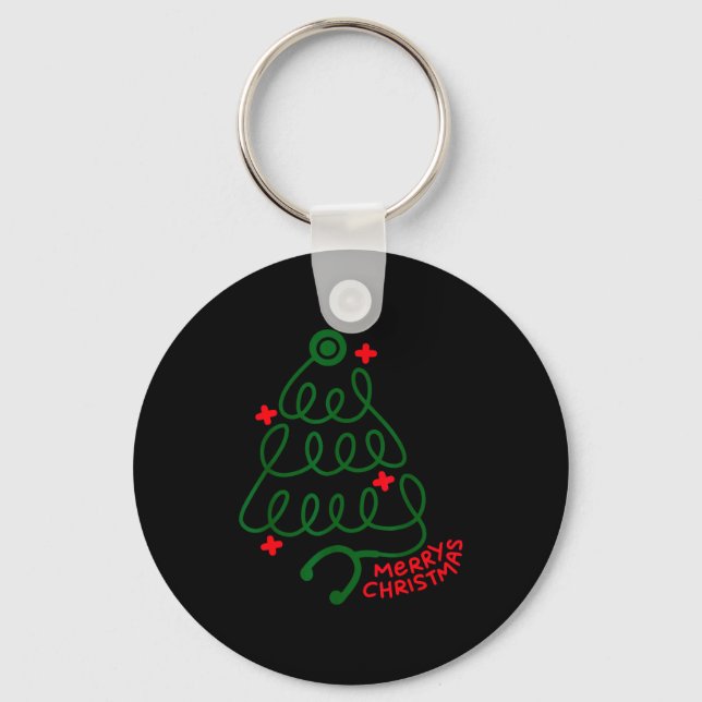 Llavero Merry Christmas Stethoscope Nurse Cna Xmas Holiday (Anverso)