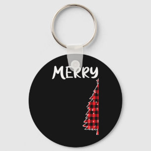 Llavero Merry Christmas Tree Buffalo Plaid Xmas Parejas Ma