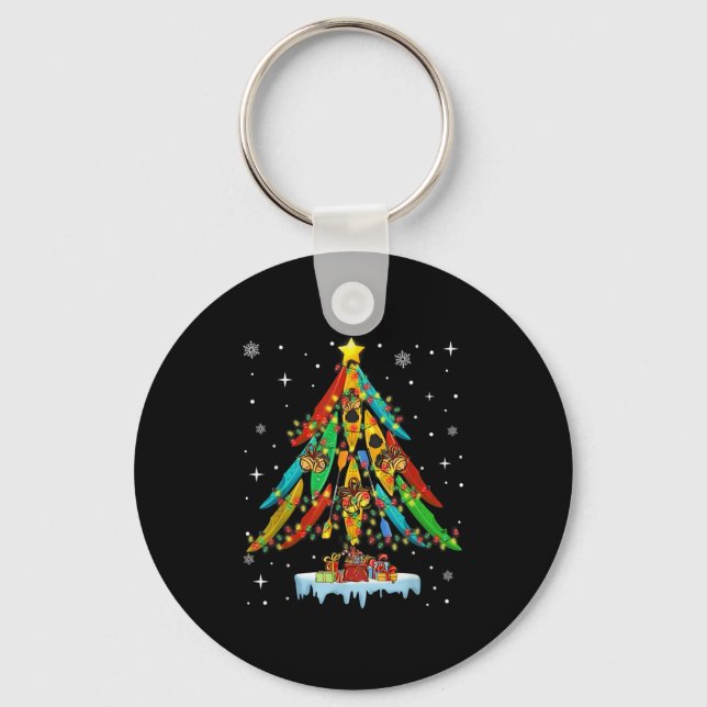 Llavero Merry Christmas Tree Kayak Kayaking - Uni-adults,  (Anverso)