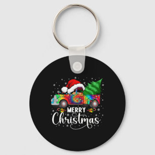Llavero Merry Christmas Truck Tree Santa Hat ilumina Match