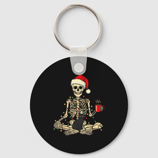 Llavero Merry Christmas Xmas Skull Skeleton Funny Matching (Anverso)