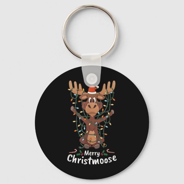 Llavero Merry Christmoose Christmas Moose Xmas Tree Lights (Anverso)