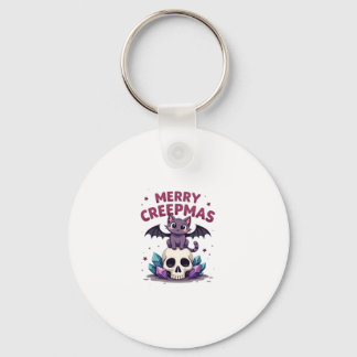 Llavero Merry Creepmas Cat Pastel Goth Christmas Skull T-S