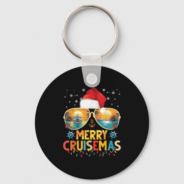 Llavero Merry Cruisemas Santa Hat Retro Cruise Ship Christ (Anverso)