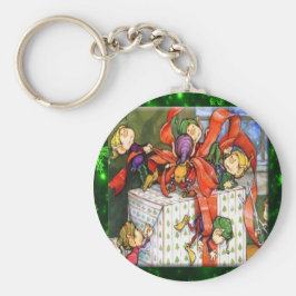 Llavero Merry Elves Wrapping Present Keychain