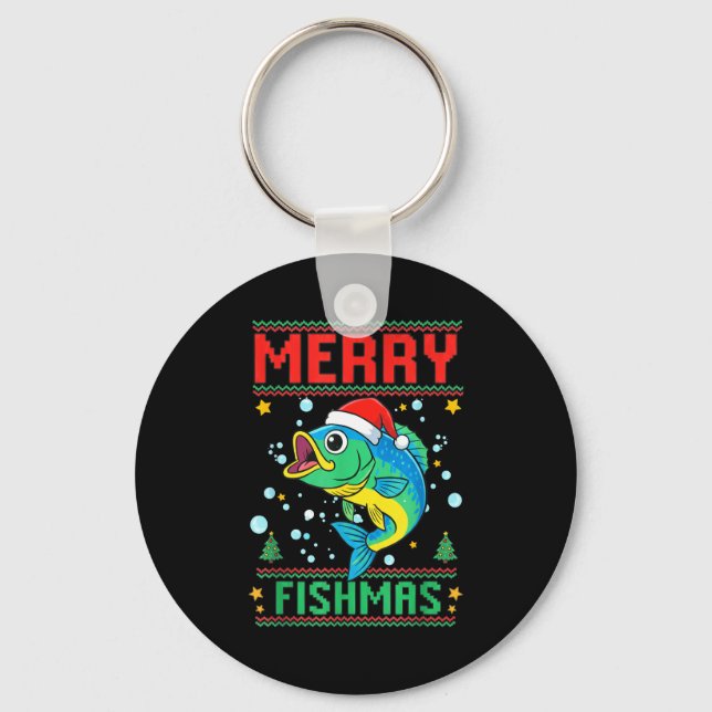 Llavero Merry Fishmas B Fish Fishing Christmas  (Anverso)