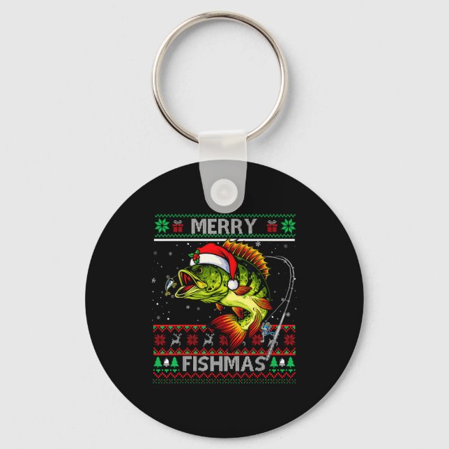 Llavero Merry Fishmas B Fish Fishing Christmas Ugly Xmas  (Anverso)