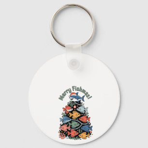Llavero Merry Fishmas Christmas Tree Fish Funny Fishing