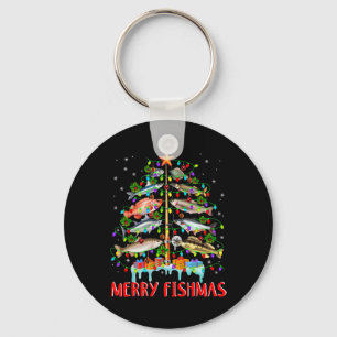 Llavero Merry Fishmas Divertido Árbol de Navidad Ilumina F